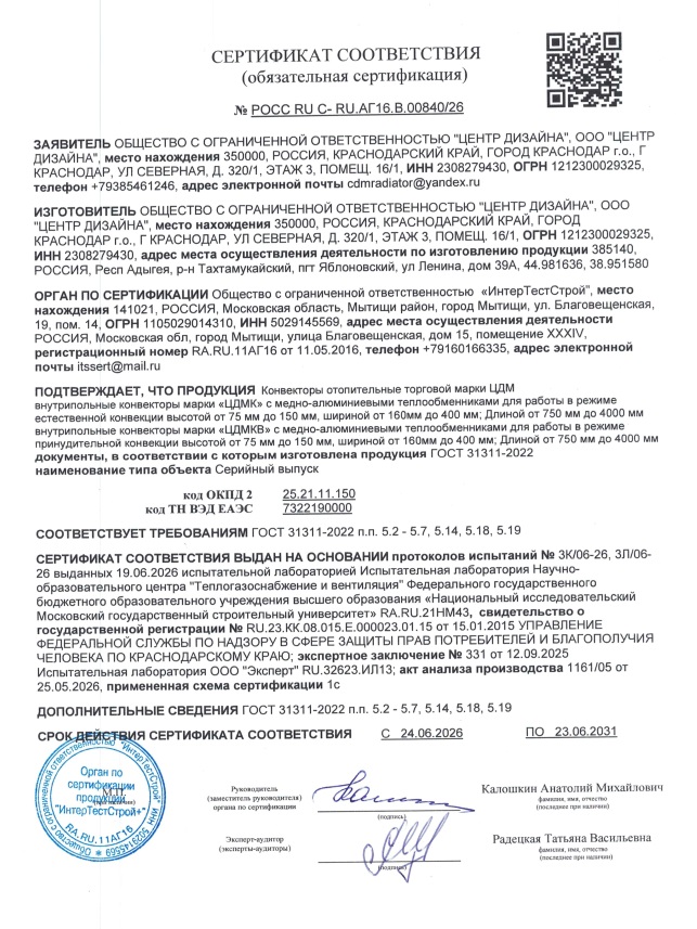 Сертификаты и разрешения ООО "Центр Дизайна"
